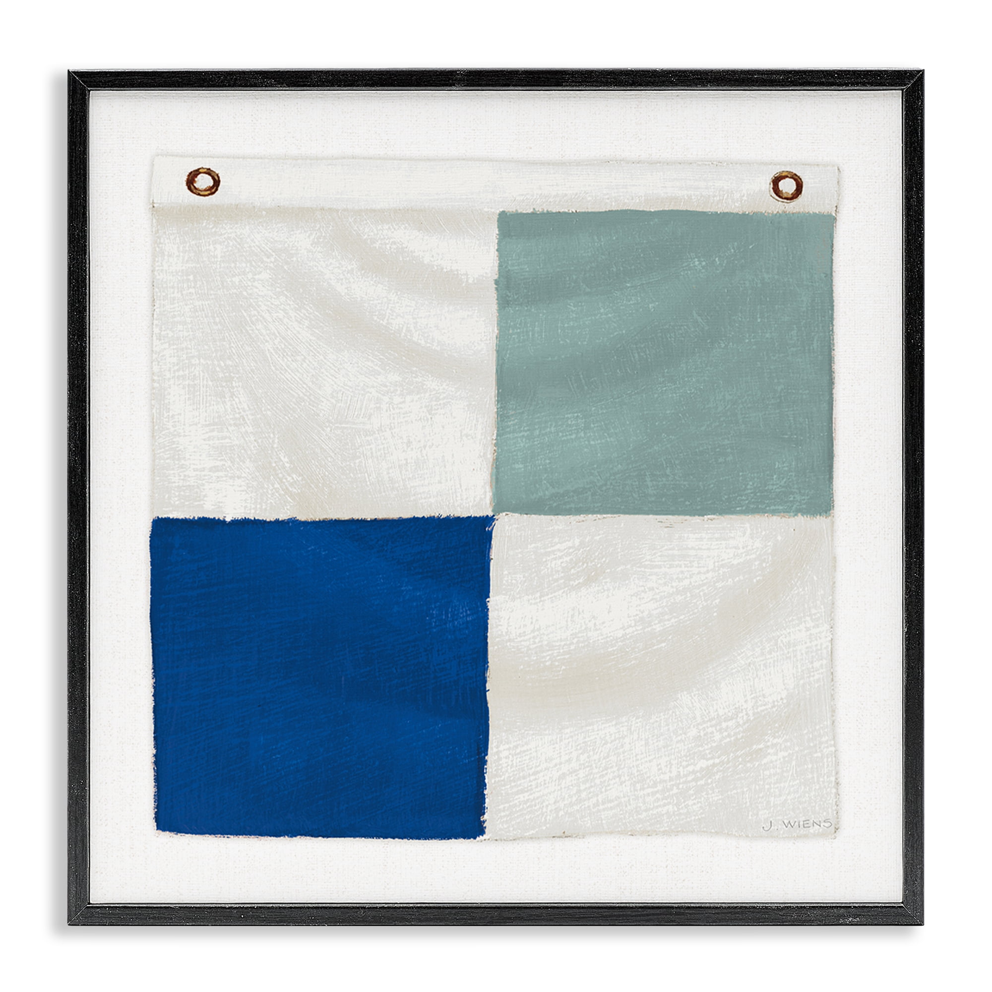 Stupell Industries Checkered Boat Flag Nautical & Beach Painting Black Framed Art Print Wall Art, 17 x 17