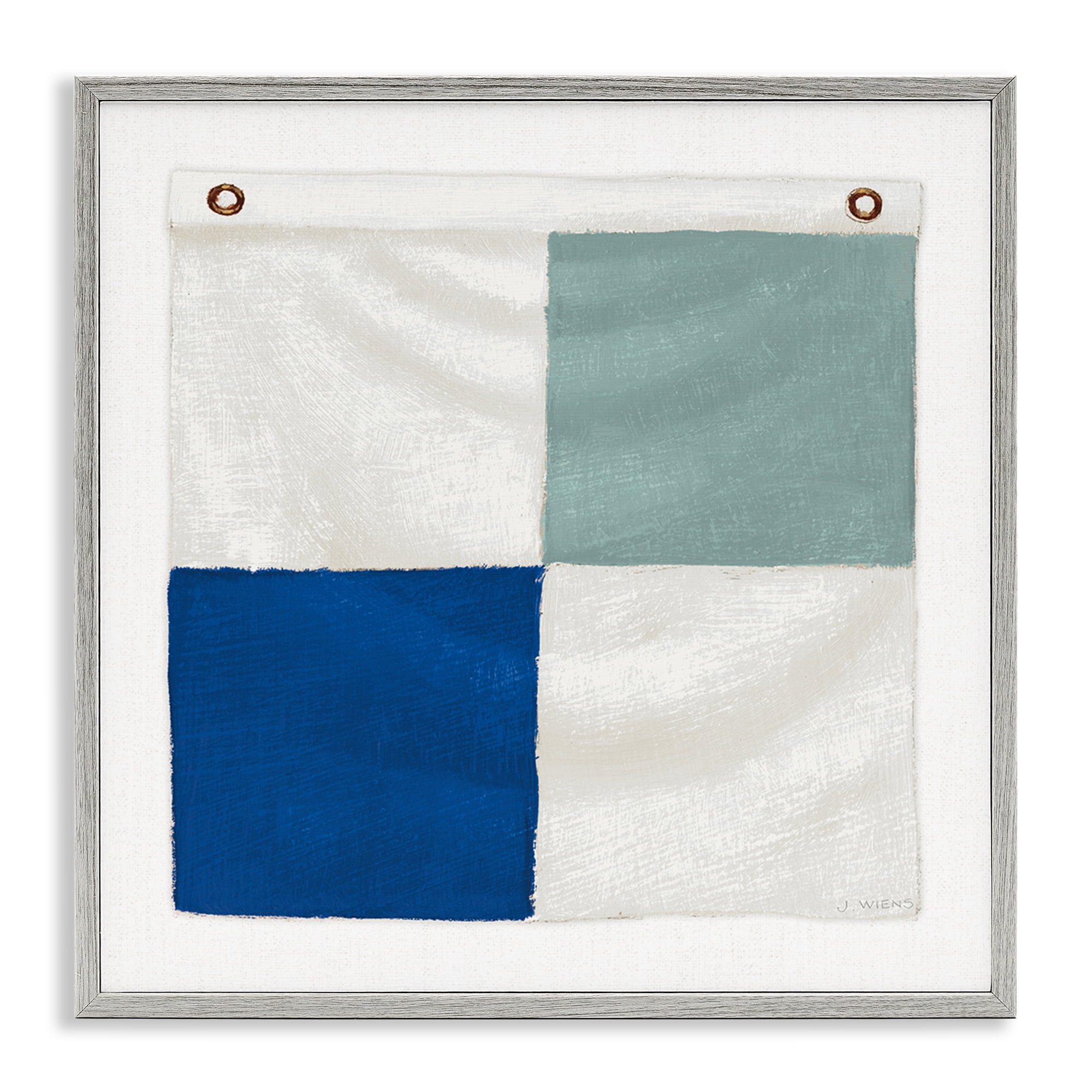 Stupell Industries Checkered Boat Flag Nautical & Beach Painting Gray Framed Art Print Wall Art, 17 x 17