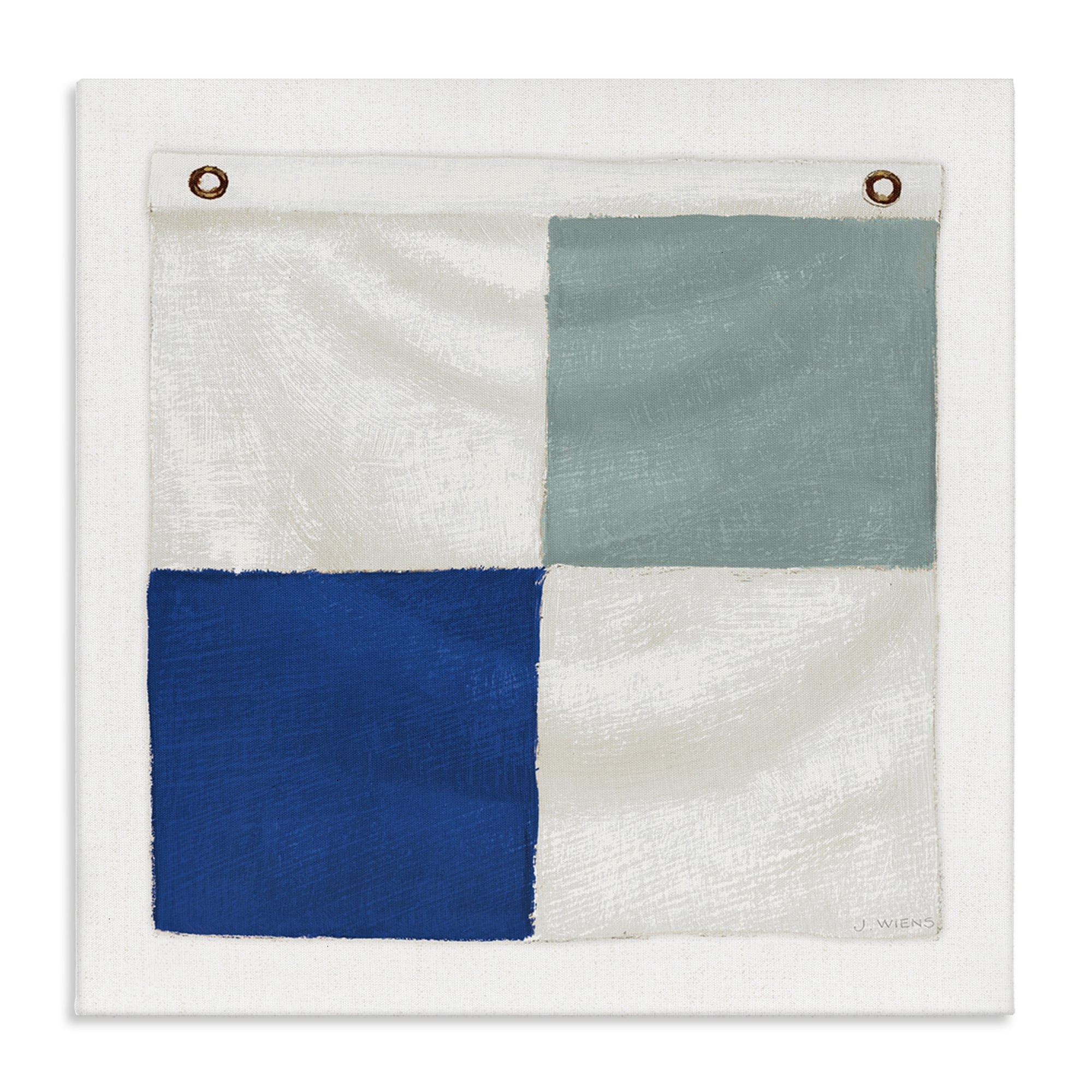 Stupell Industries Checkered Boat Flag Nautical & Beach Painting Wrapped Canvas Art Print Wall Art, 24 x 24