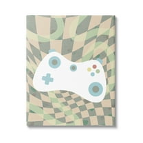 Stupell Industries Checkered Game Controller Beauty & Fashion Painting Gallery Wrapped Canvas Print Wall Art, 16 x 20