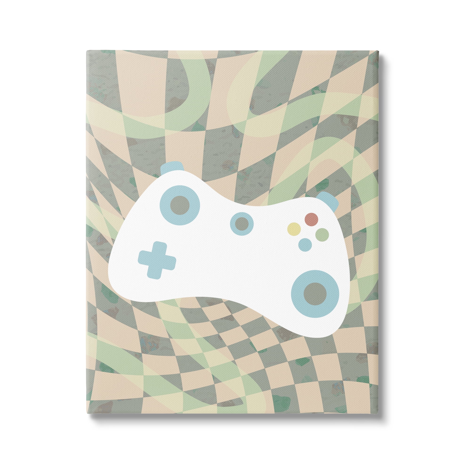 Stupell Industries Checkered Game Controller Beauty & Fashion Painting Gallery Wrapped Canvas Print Wall Art, 30 x 40