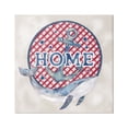 thumbnail image 1 of Stupell Industries Checkered Pattern Home Sign Anchor Whale Watercolor Graphic Art Gallery Wrapped Canvas Print Wall Art, Design by Ziwei Li, 1 of 5