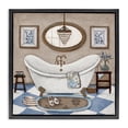 thumbnail image 1 of Stupell Industries Traditional Checkered Relaxing Bathtub Black Floating Frame Canvas Art, 18 x 18, by Janet Tava, 1 of 8