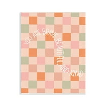 Stupell Industries Checkered You Are Brave Text & Numbers Painting Unframed Art Print Wall Art, 11 x 14