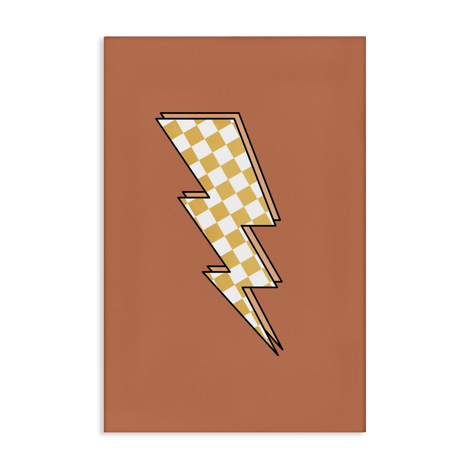 Stupell Industries Checking Lightning Bolt Abstract Painting Gallery Wrapped Canvas Art Print Wall Art, 30 x 45