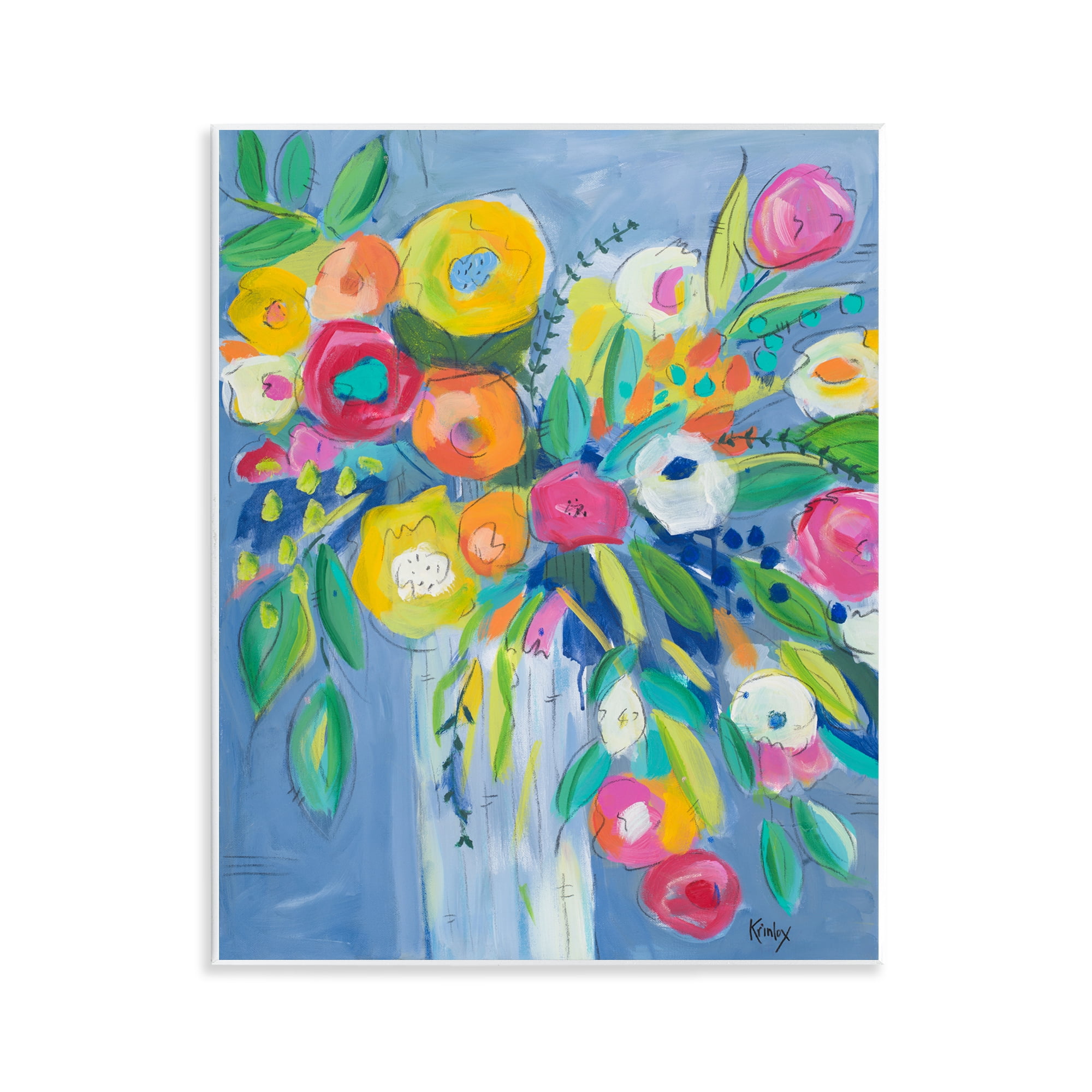 Stupell Industries Cheerful Blossom Energy Wall Plaque Art, design by Krinlox