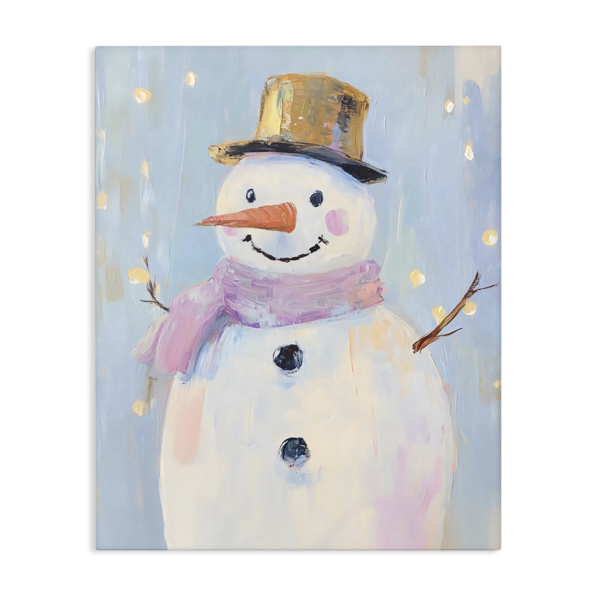 Stupell Industries Cheerful Pastel Snowman Canvas Wall Art, design by The Prints Vibe