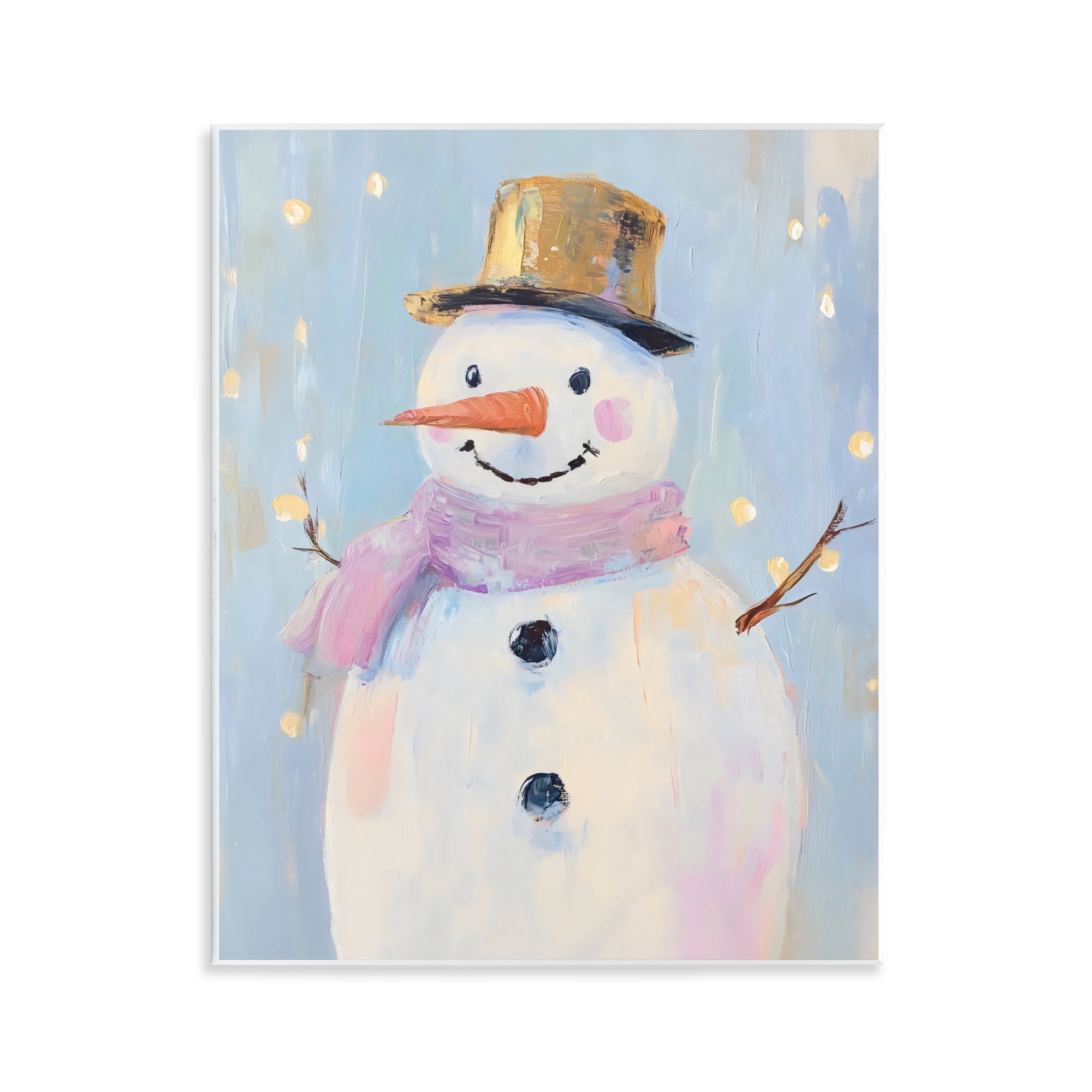 Stupell Industries Cheerful Pastel Snowman Wall Plaque Art, design by The Prints Vibe