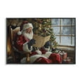 thumbnail image 1 of Stupell Industries Cheerful Santa Reading Holiday Painting Black Framed Art Prints Wall Art, 18 x 12, 1 of 10