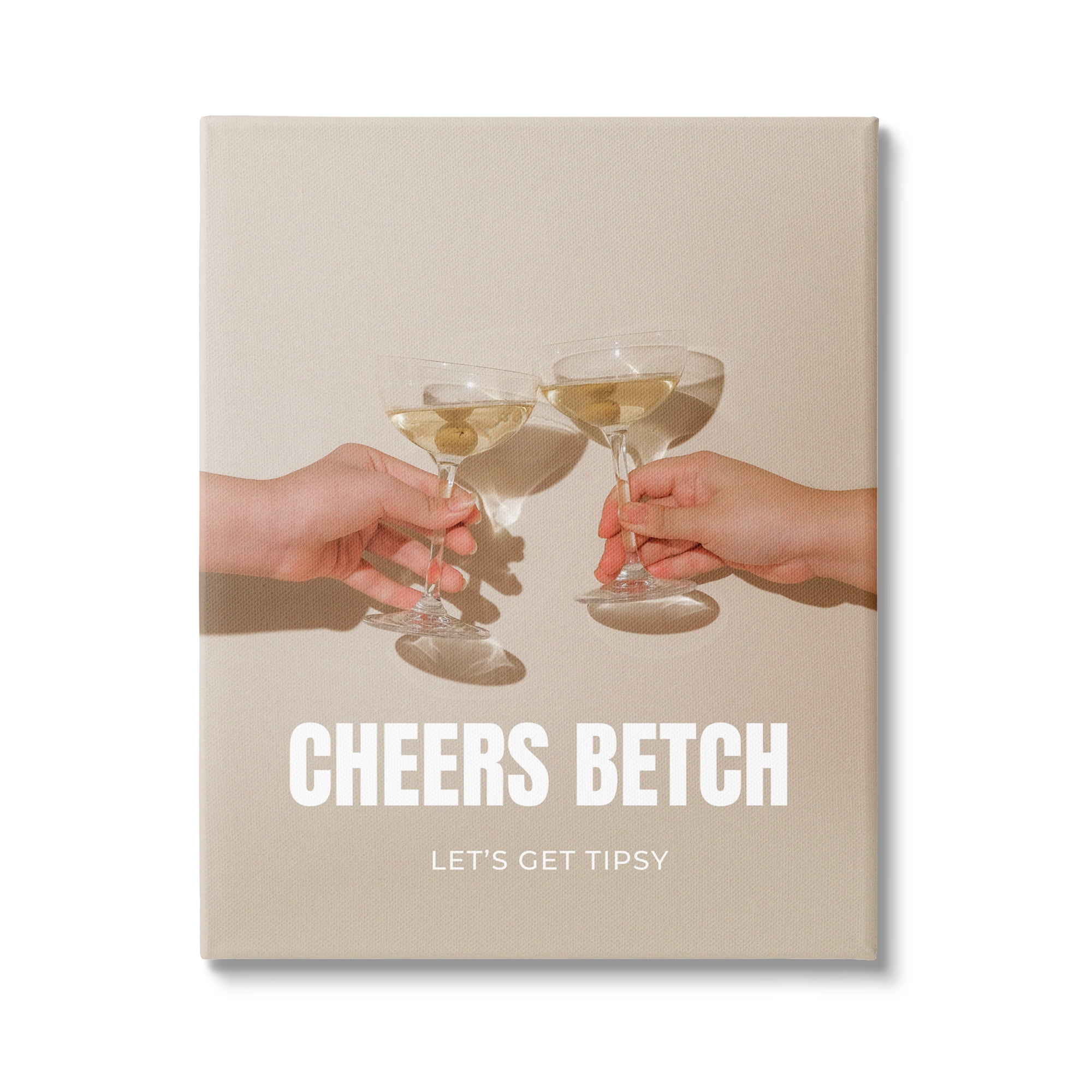 Stupell Industries Cheers Betch Wine Glasses Food & Beverage Painting Gallery Wrapped Canvas Art Print Wall Art, 36 x 48