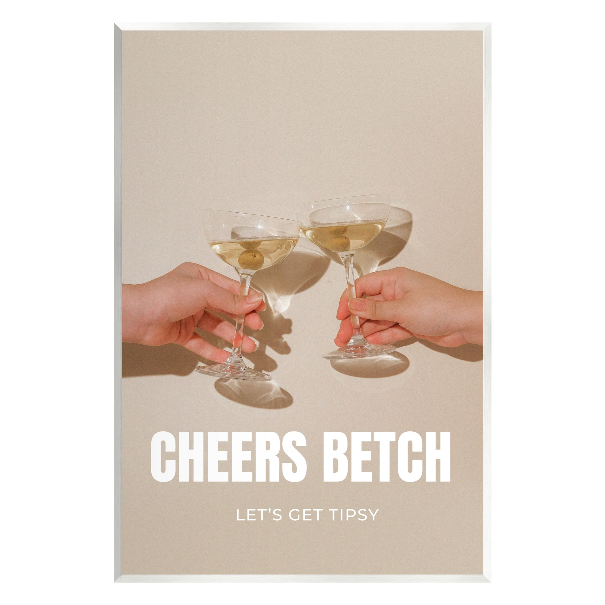 Stupell Industries Cheers Betch Wine Glasses Food & Beverage Painting Unframed Art Print Wall Art, 10 x 15