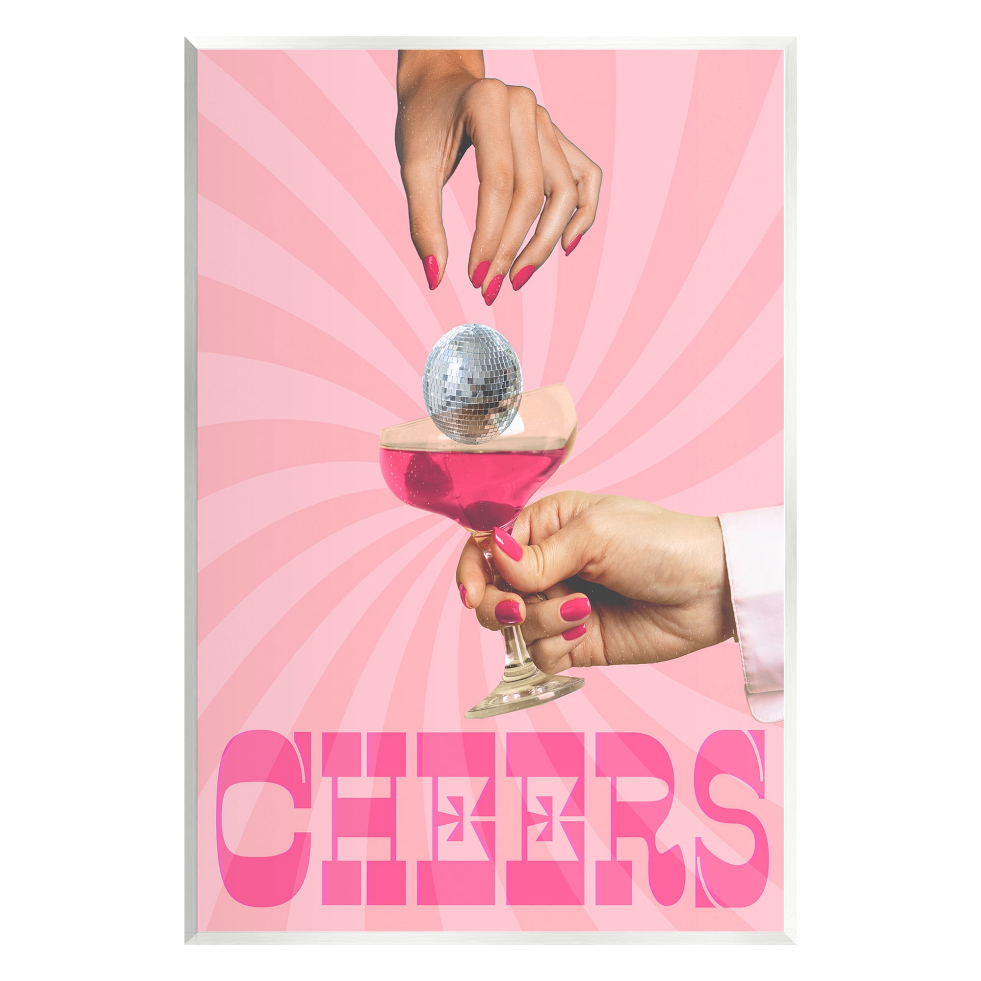 Stupell Industries Cheers Disco Drink Food & Beverage Painting Unframed Art Print Wall Art, 10 x 15