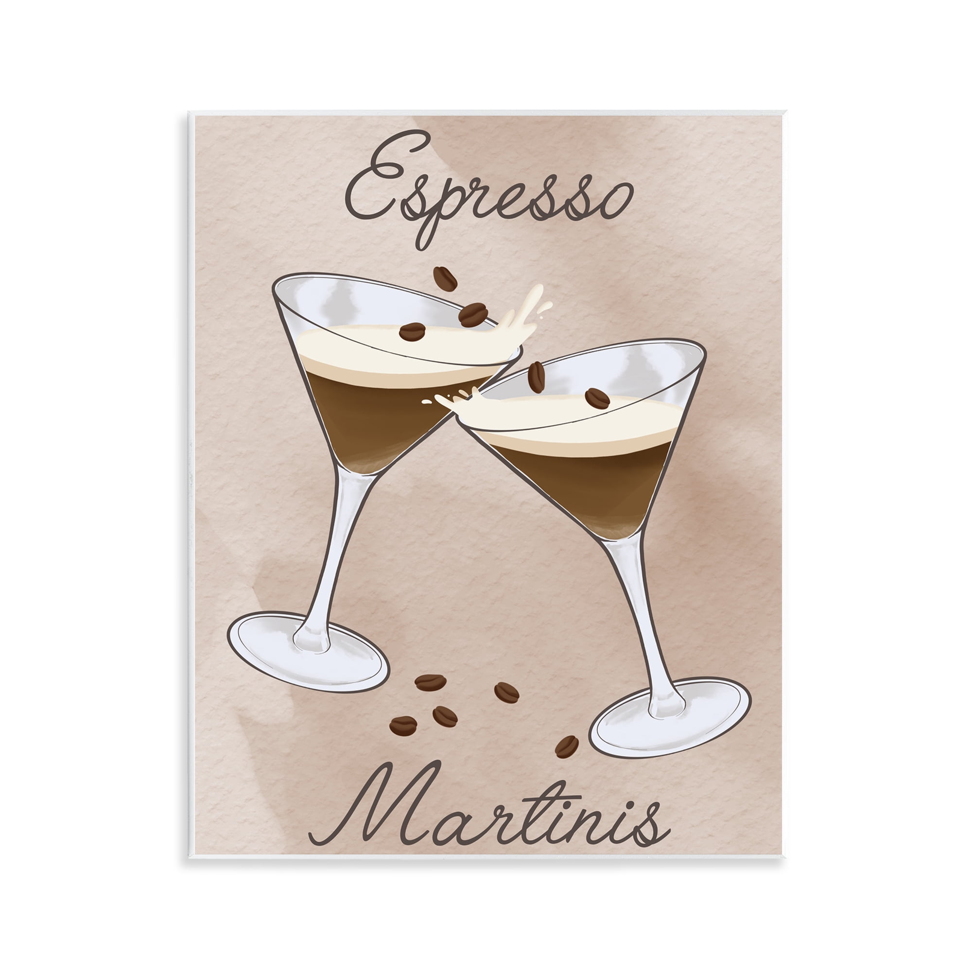 Stupell Industries Cheers Espresso Martinis Wall Plaque Art, design by Marcus Prime