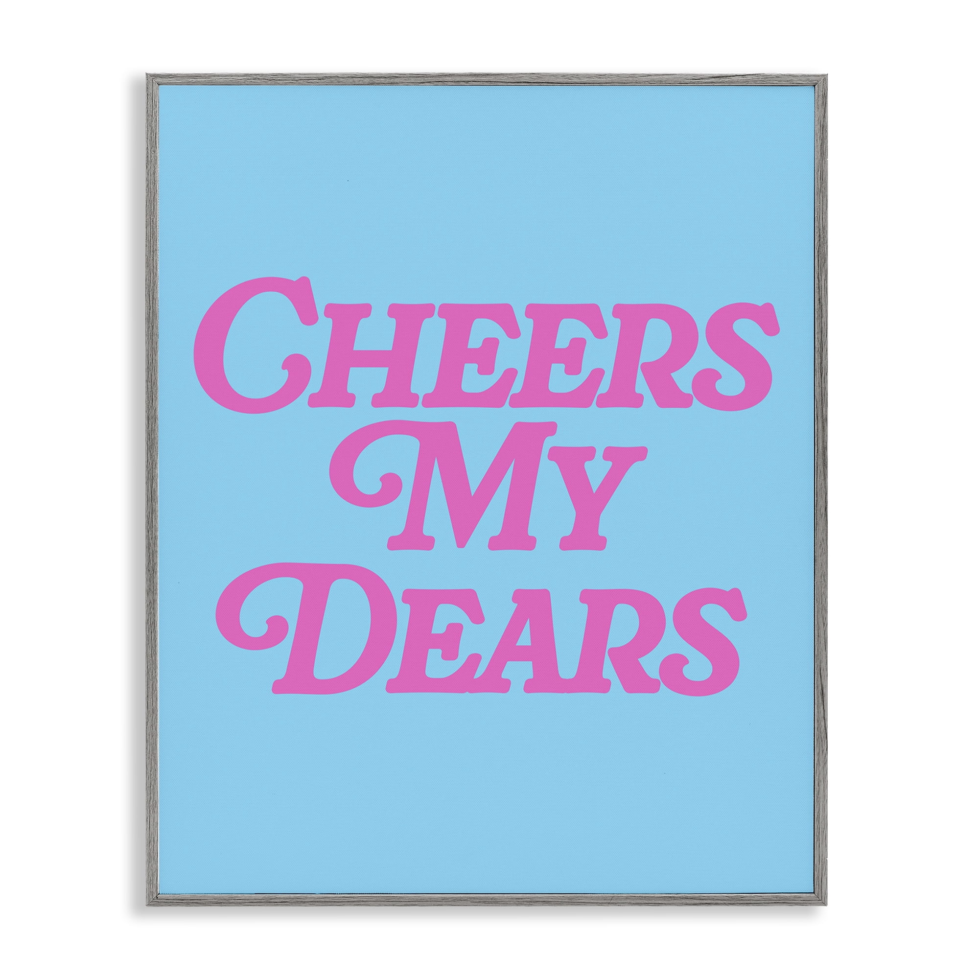 Stupell Industries Cheers My Dears Food & Beverage Painting Gray Framed Art Print Wall Art, 16 x 20
