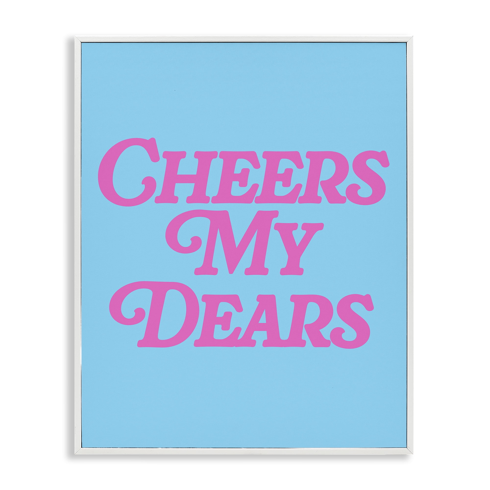 Stupell Industries Cheers My Dears Food & Beverage Painting White Framed Art Print Wall Art, 16 x 20