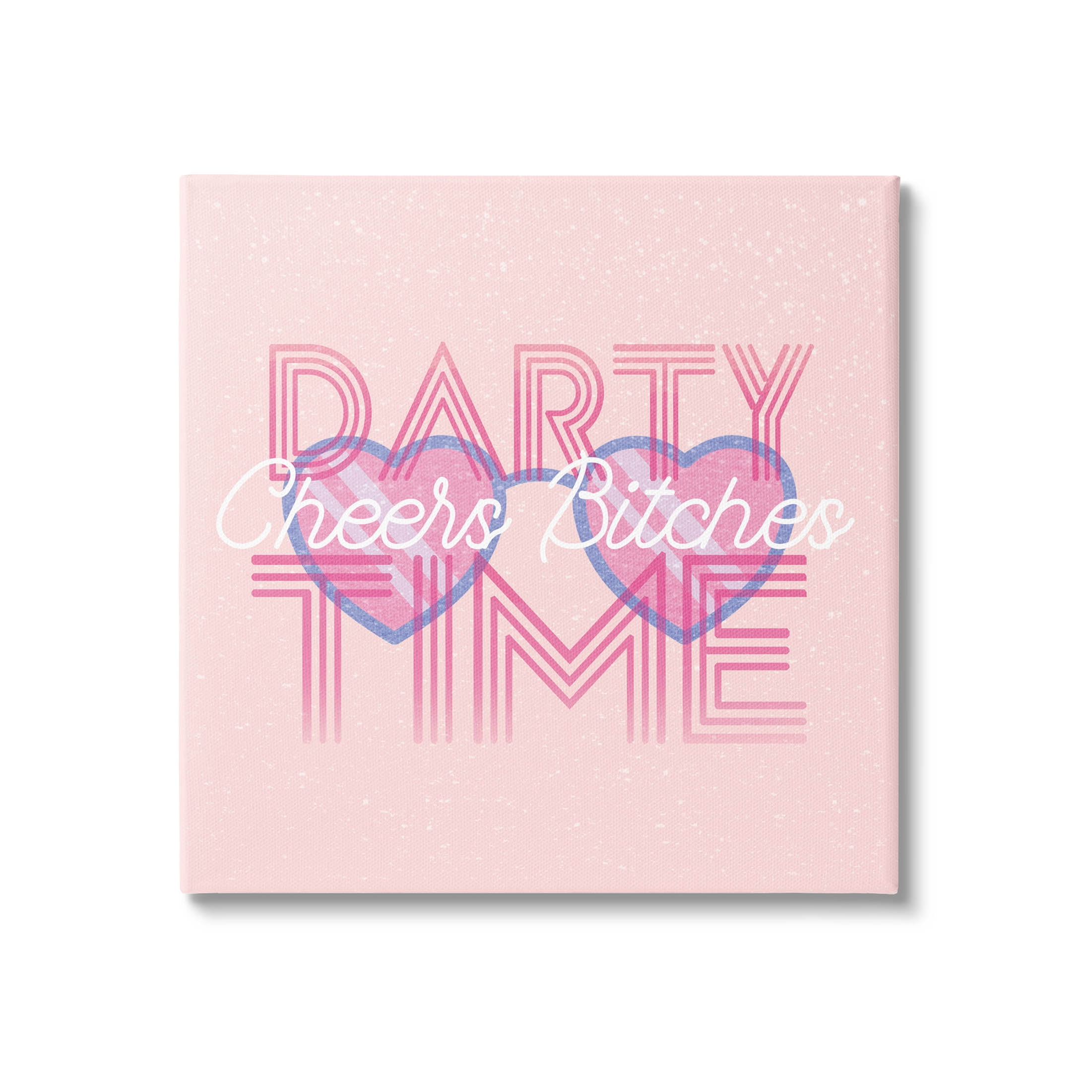 Stupell Industries Cheers Party Time Pink Phrase Graphic Art Gallery Wrapped Canvas Print Wall Art, Design by Lil' Rue