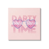 Stupell Industries Cheers Party Time Pink Phrase Graphic Art Gallery Wrapped Canvas Print Wall Art, Design by Lil' Rue