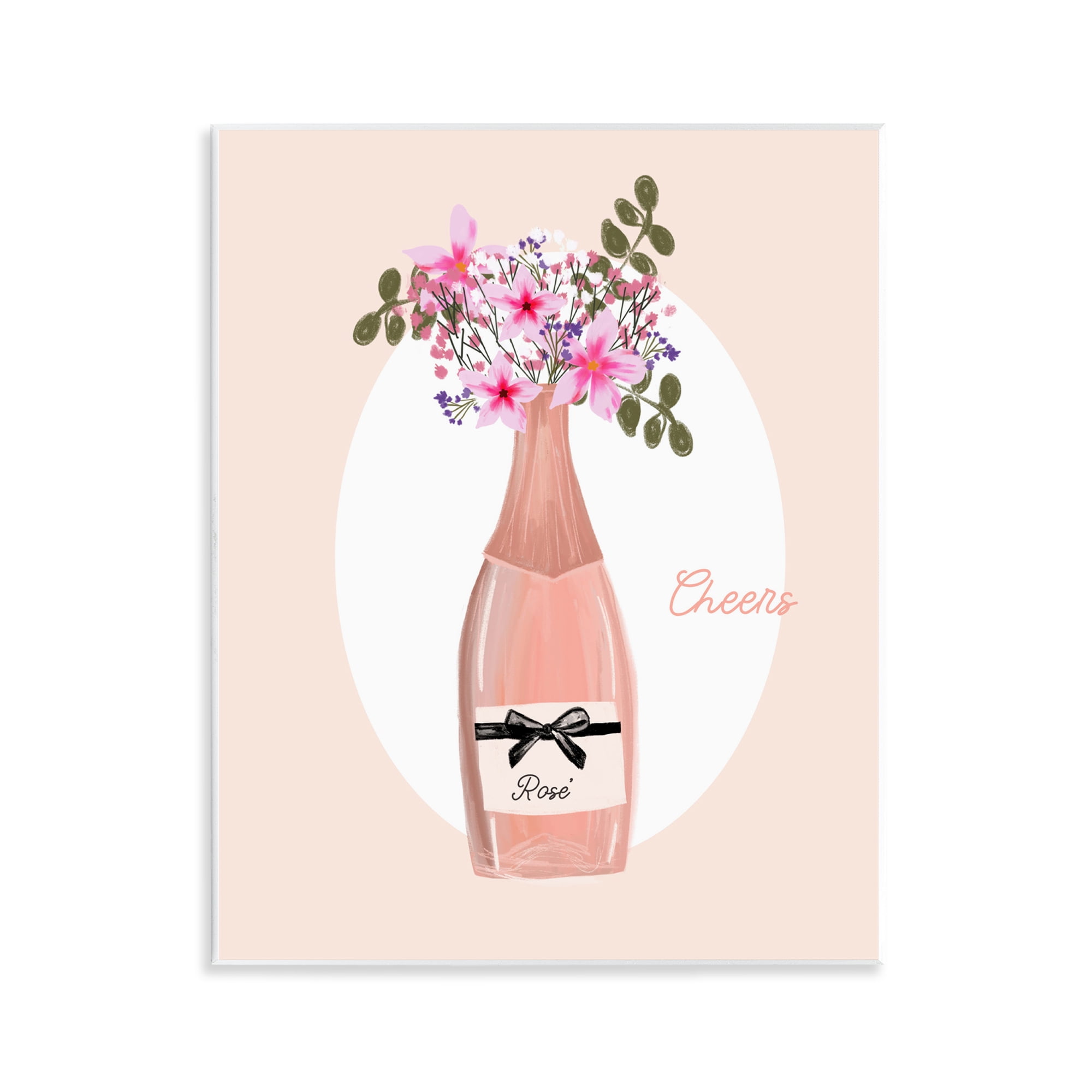 Stupell Industries Cheers Pastel Rosé Food & Beverage Painting Unframed Art Print Wall Art, 11 x 14