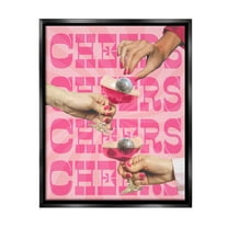 Stupell Industries Cheers Pink Margaritas Food & Beverage Painting Black Floater Framed Canvas Art Print Wall Art, 17 x 21