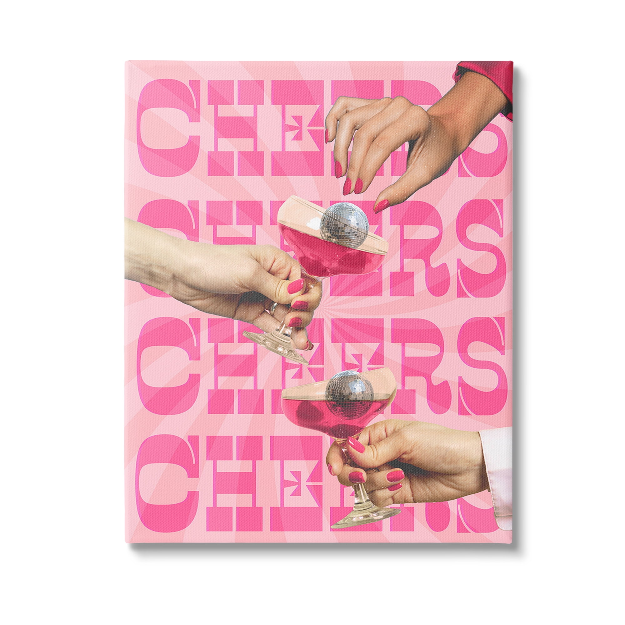 Stupell Industries Cheers Pink Margaritas Food & Beverage Painting Gallery Wrapped Canvas Art Print Wall Art, 16 x 20