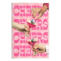 Stupell Industries Cheers Pink Margaritas Food & Beverage Painting Unframed Art Print Wall Art, 10 x 15