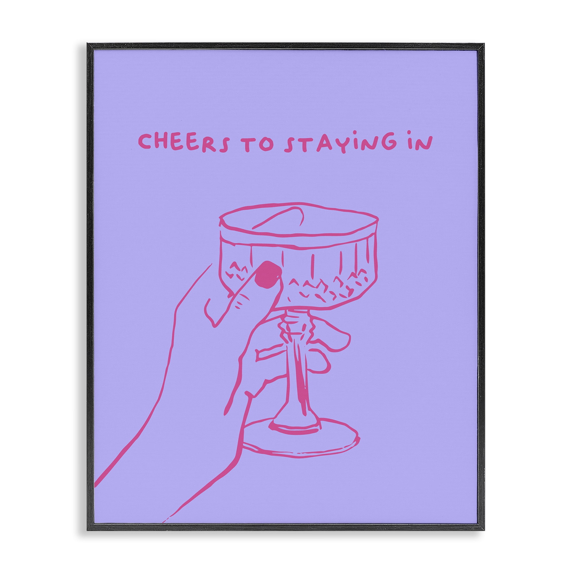 Stupell Industries Cheers To Staying In Food & Beverage Painting Black Framed Art Print Wall Art, 11 x 14