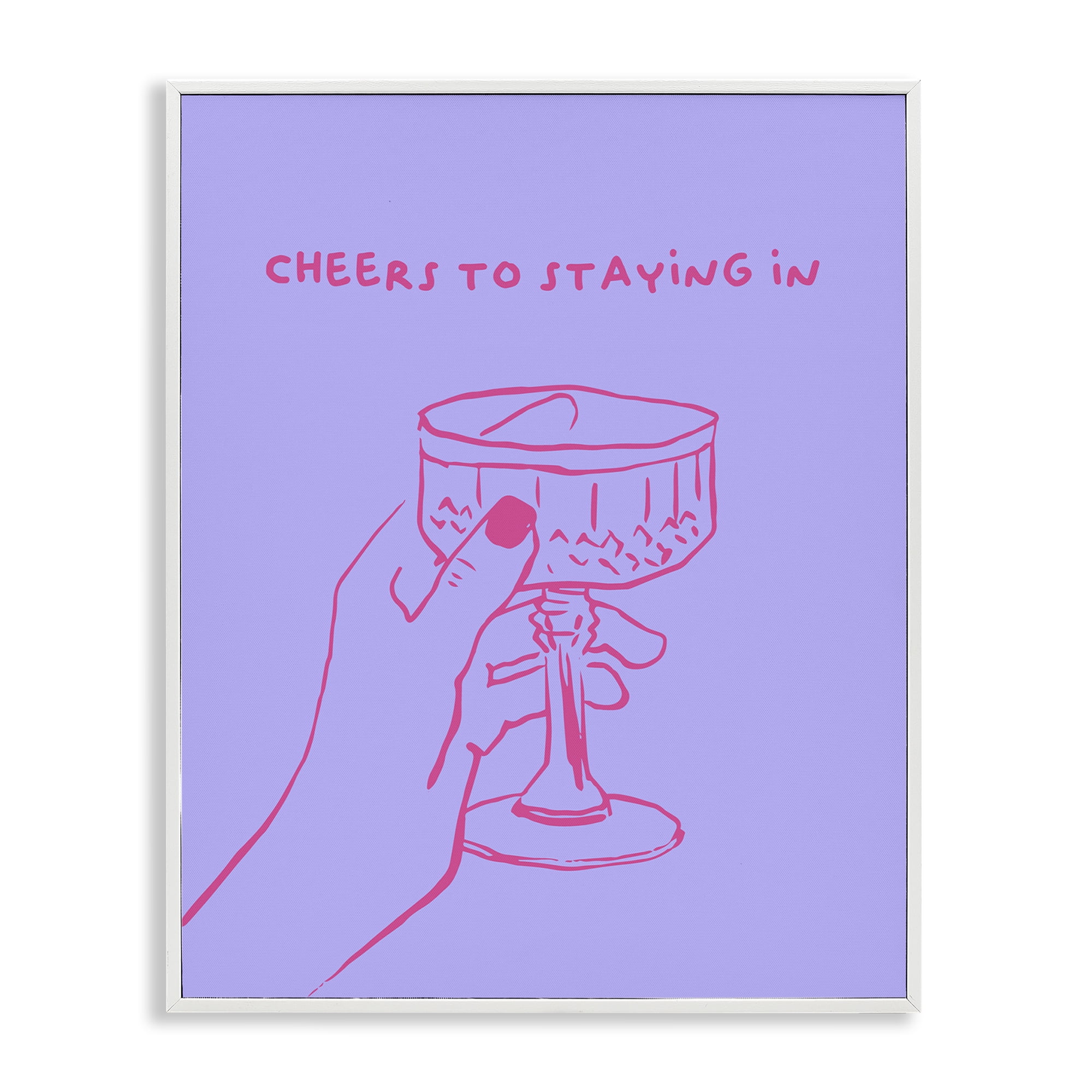 Stupell Industries Cheers To Staying In Food & Beverage Painting White Framed Art Print Wall Art, 11 x 14