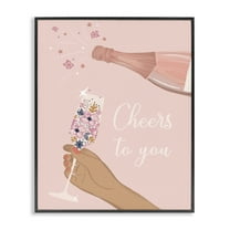 Stupell Industries Cheers To You Champagne Food & Beverage Painting Black Framed Art Print Wall Art, 11 x 14