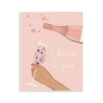 Stupell Industries Cheers To You Champagne Food & Beverage Painting Unframed Art Print Wall Art, 11 x 14