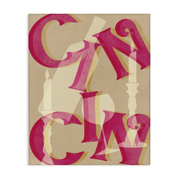 Stupell Industries Cheers Wine & Candles Quotes and Sayings Painting Wrapped Canvas Canvas Art Print Wall Art, 24 x 30