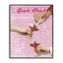 Stupell Industries Cheers over Guest Check Food & Beverage Painting Black Framed Art Print Wall Art, 11 x 14