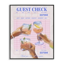 Stupell Industries Cheers over Guest Check Food & Beverage Painting Black Framed Art Print Wall Art, 11 x 14
