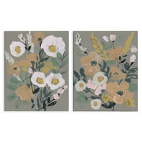 Stupell Industries Cheery Floral Bouquet Plants & Flowers Painting Wrapped Canvas Art Print Wall Art, 16 x 20, Set of 2