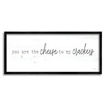 Stupell Industries Cheese To My Crackers Casual Foodie Romance Phrase Graphic Art Black Framed Art Print Wall Art, Design by Cindy Jacobs