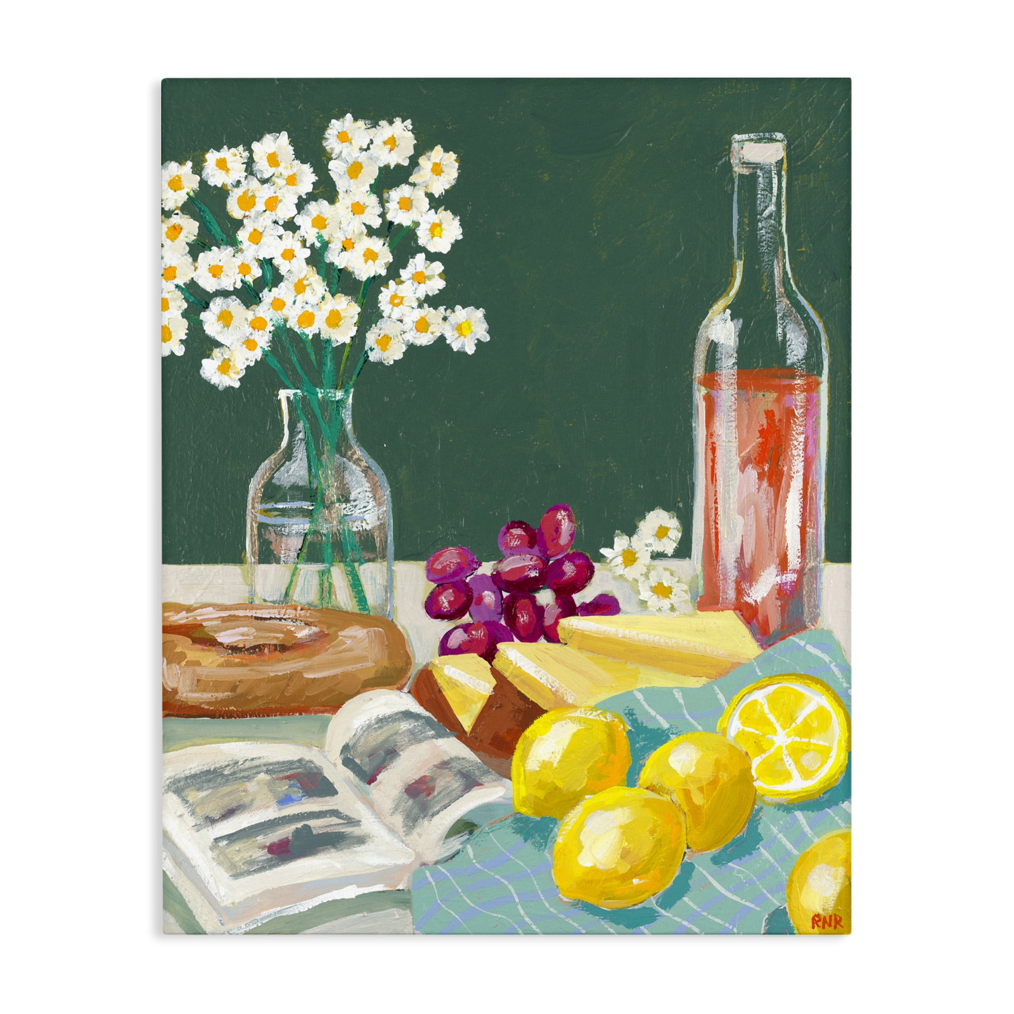 Stupell Industries Cheese, Wine and Lemon Still Life Canvas Wall Art, design by Rachael Reese