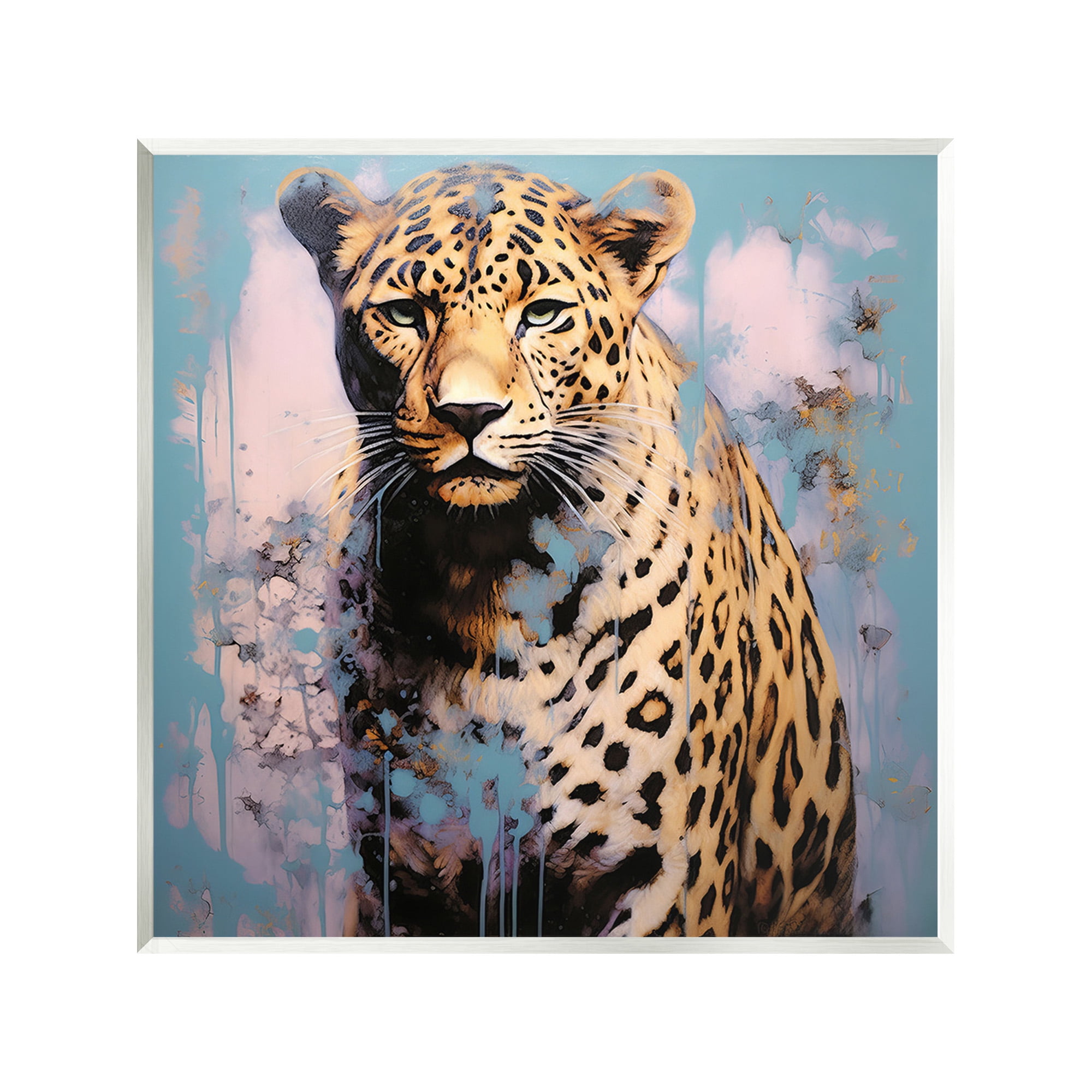 Stupell Industries Cheetah & Abstract Hues Animals & Insects Painting Unframed Art Print Wall Art, 12 x 12