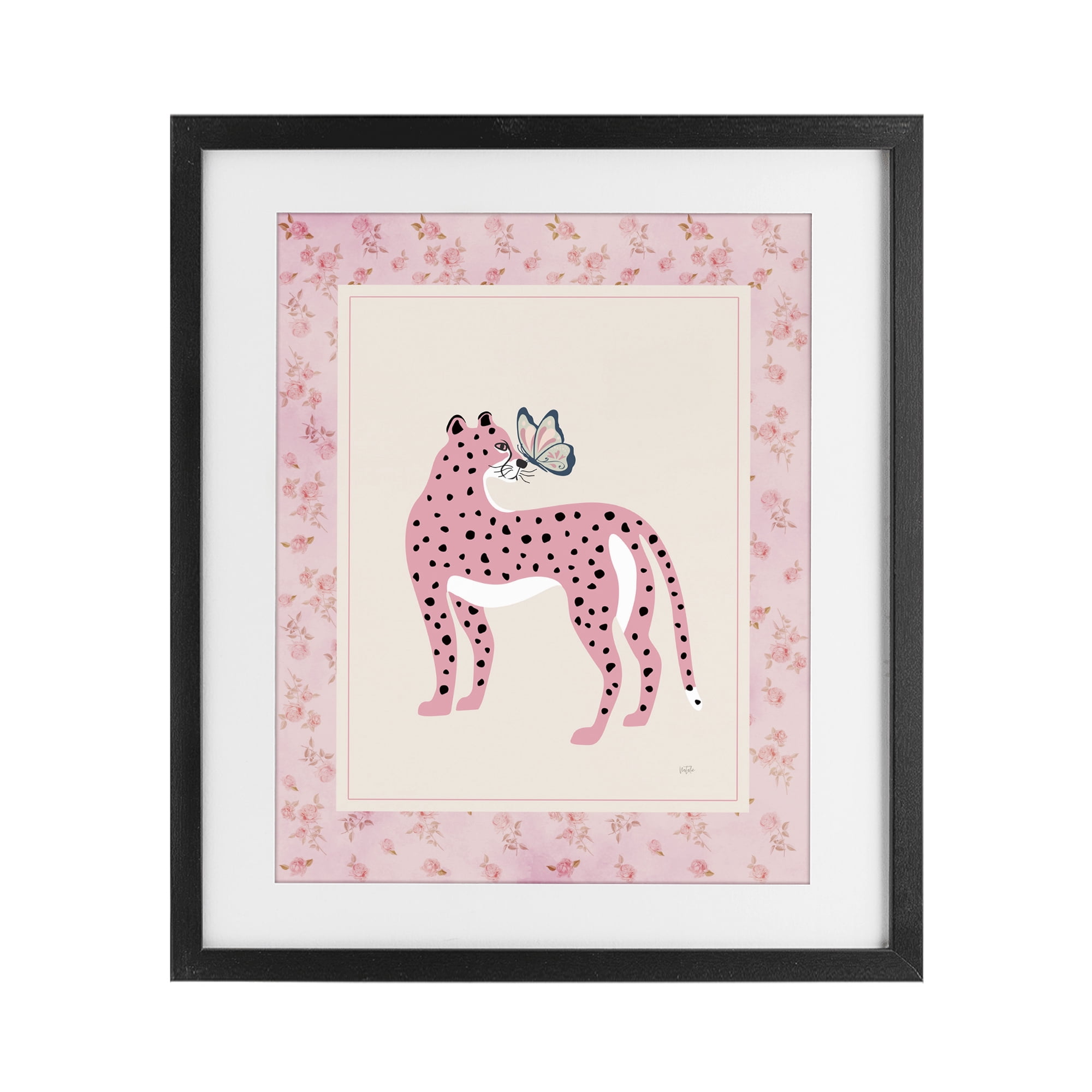 Stupell Industries Cheetah & Butterfly Friendship Black Framed Print Under Glass, design by Natalie Carpentieri