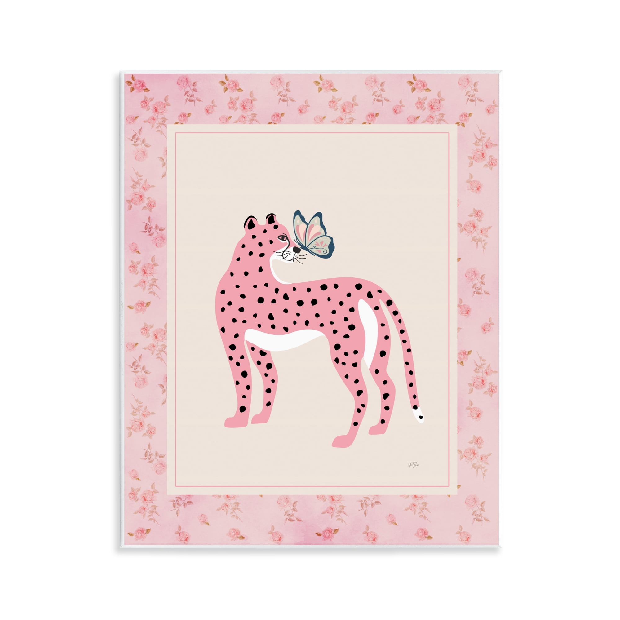 Stupell Industries Cheetah & Butterfly Friendship Wall Plaque Art, design by Natalie Carpentieri