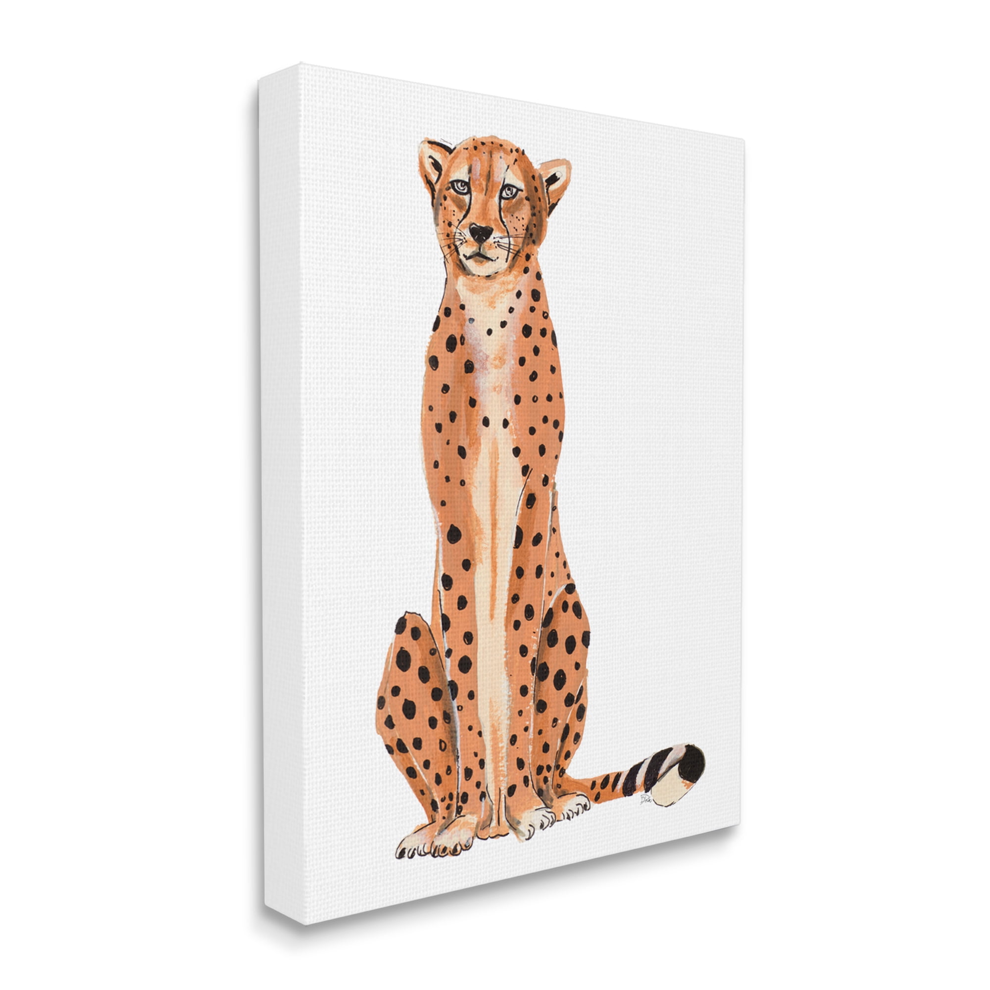 Stupell Industries Cheetah Sitting Down Relaxed Orange Black Spots , 24 x 30, Designed by Patricia Pinto
