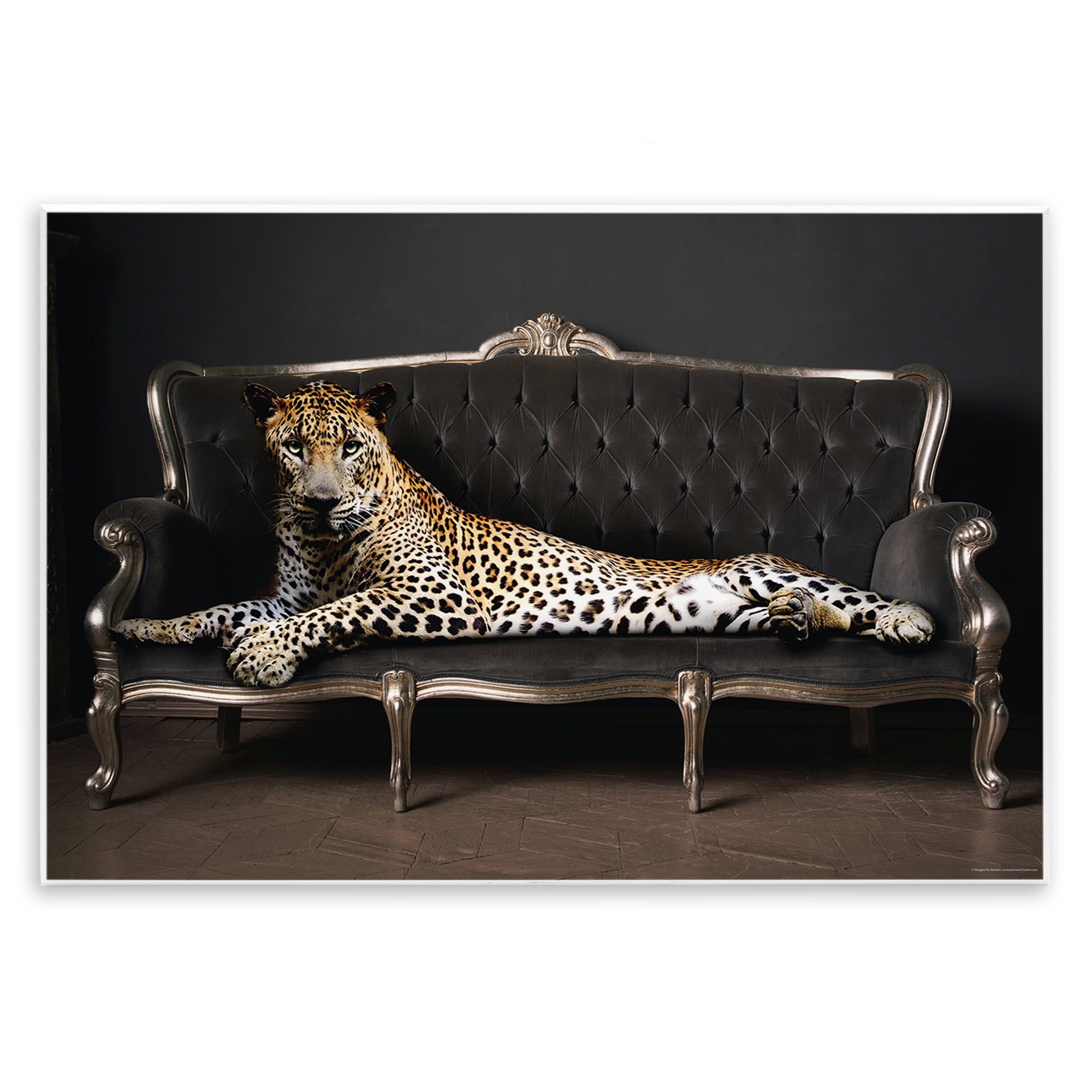 Stupell Industries Cheetah Sprawled on Couch Animals Painting Unframed Art Print Wall Art, 19 x 13