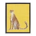 thumbnail image 1 of Stupell Industries Modern Cheetah on Vibrant Yellow Black Floating Frame Canvas Art, 17 x 21, by Karolina Sato, 1 of 8