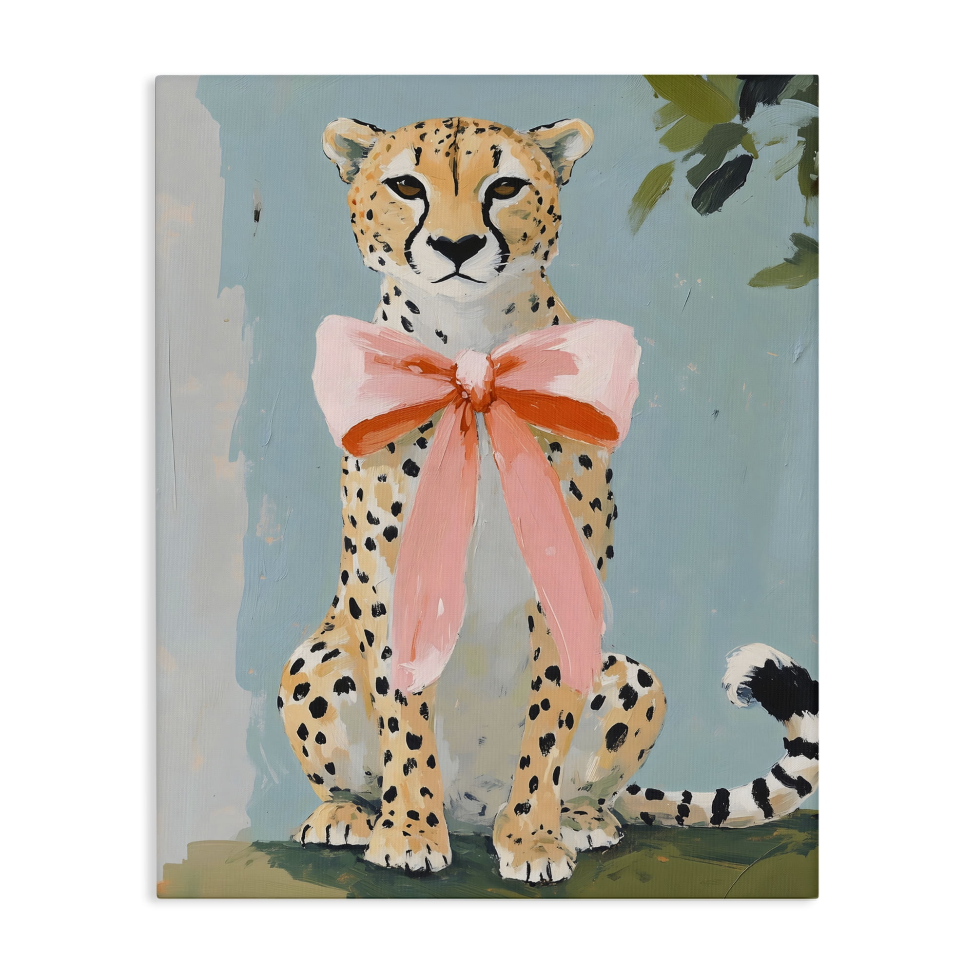 Stupell Industries Cheetah with Big Pink Bow Canvas Wall Art, design by The Prints Vibe