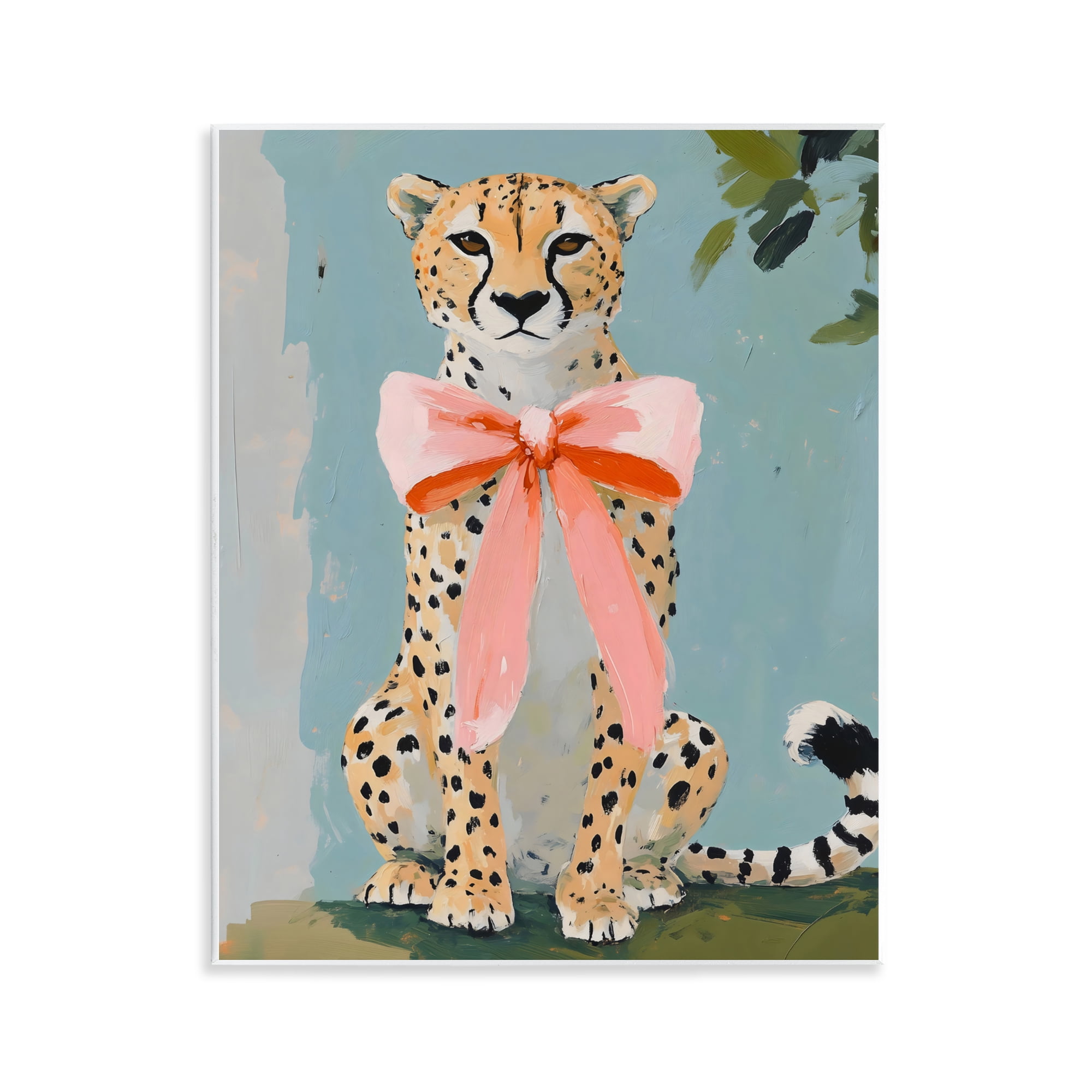 Stupell Industries Cheetah with Big Pink Bow Wall Plaque Art, design by The Prints Vibe