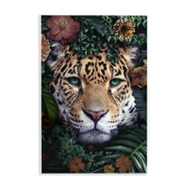 Stupell Industries Cheetah with Tropical Florals Animals Painting Unframed Art Print Wall Art, 10 x 15