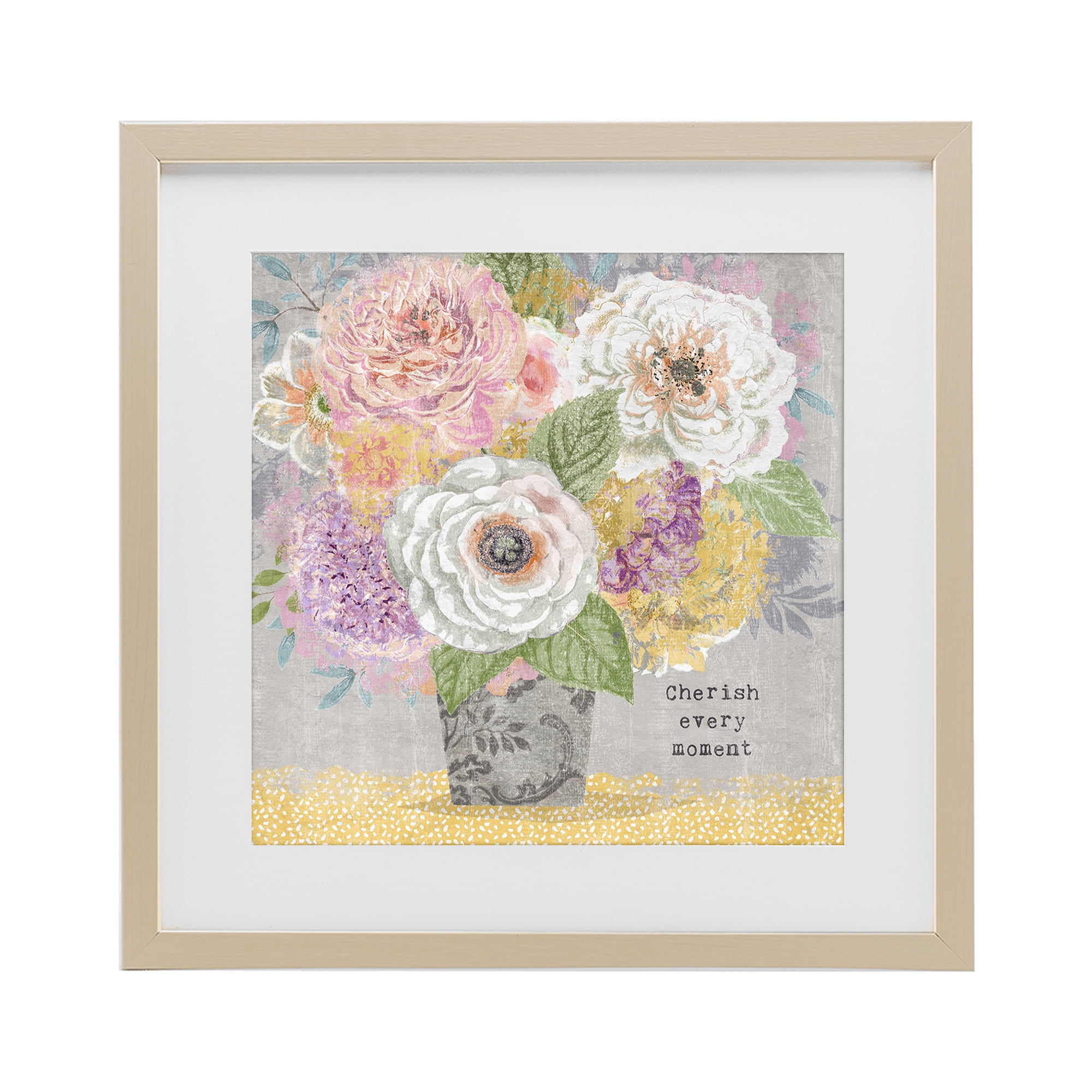 Stupell Industries Cherish Every Moment Inspiration Birch Framed Print Under Glass, design by Suzanne Nicoll