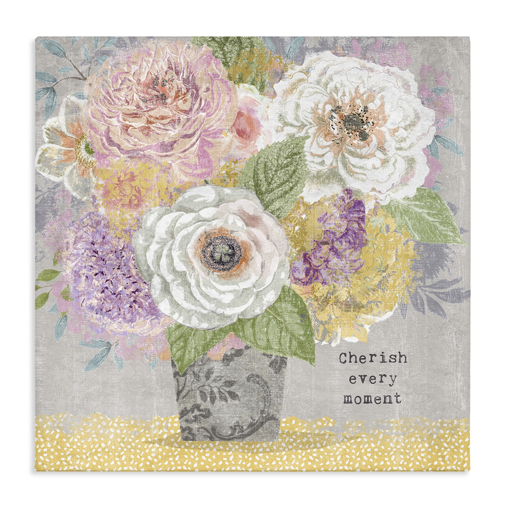 Stupell Industries Cherish Every Moment Inspiration Canvas Wall Art, design by Suzanne Nicoll