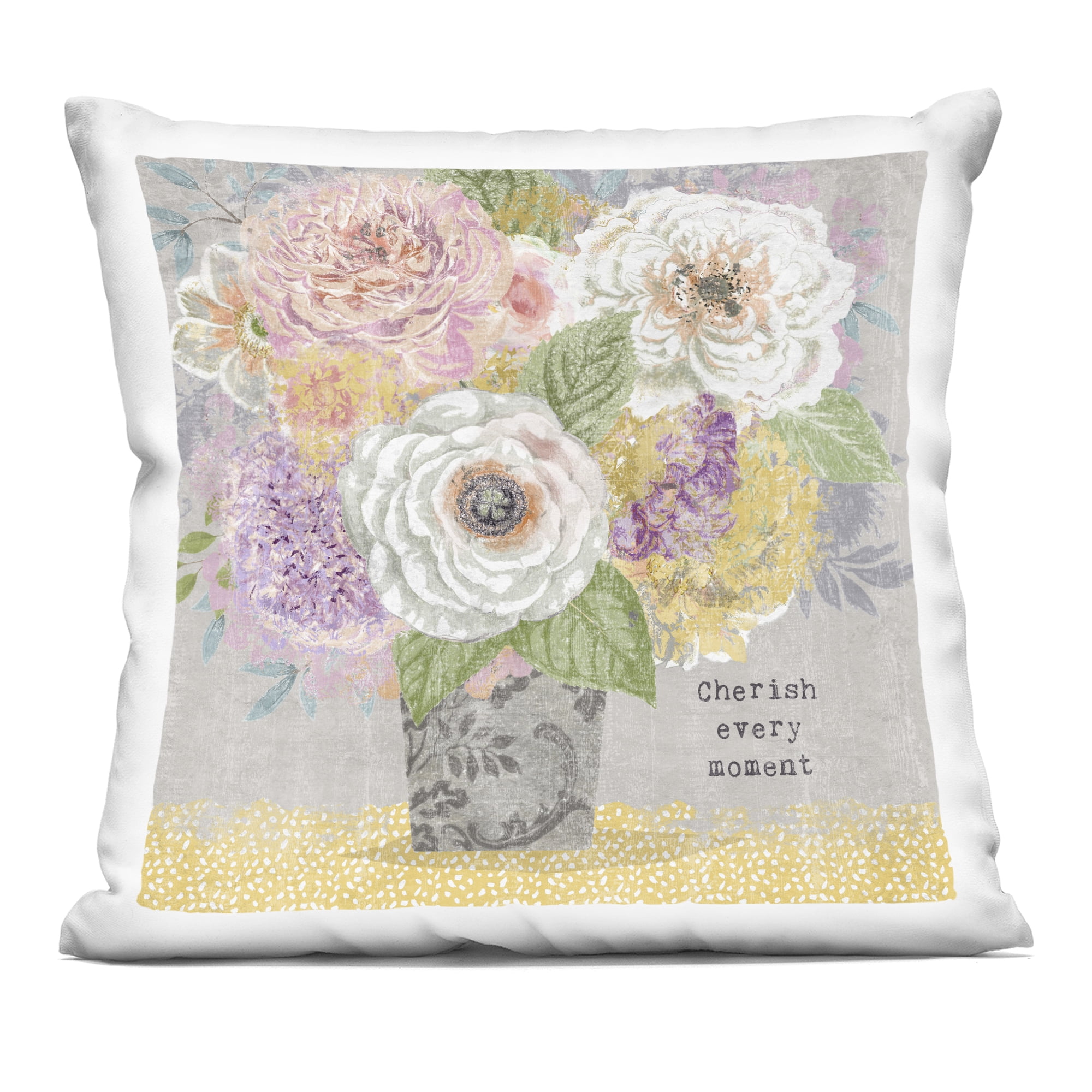 Stupell Industries Cherish Every Moment Inspiration Decorative Printed Throw Pillow, design by Suzanne Nicoll, 18 x 7 x 18