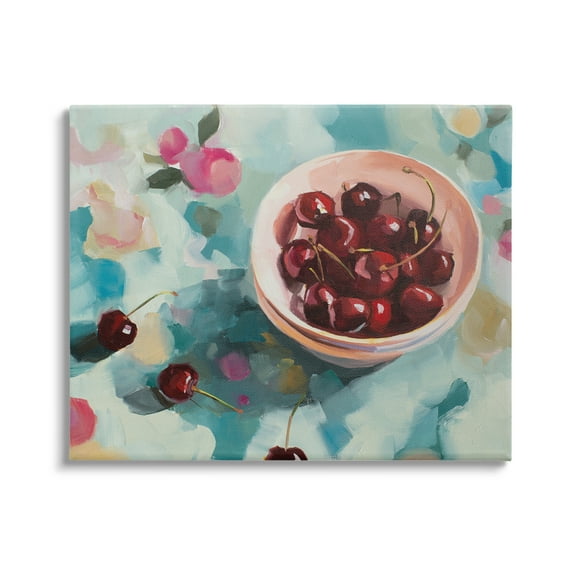 Stupell Industries Cherries Still Life Painting Food & Beverage Painting Gallery Wrapped Canvas Art Print Wall Art, 48 x 36