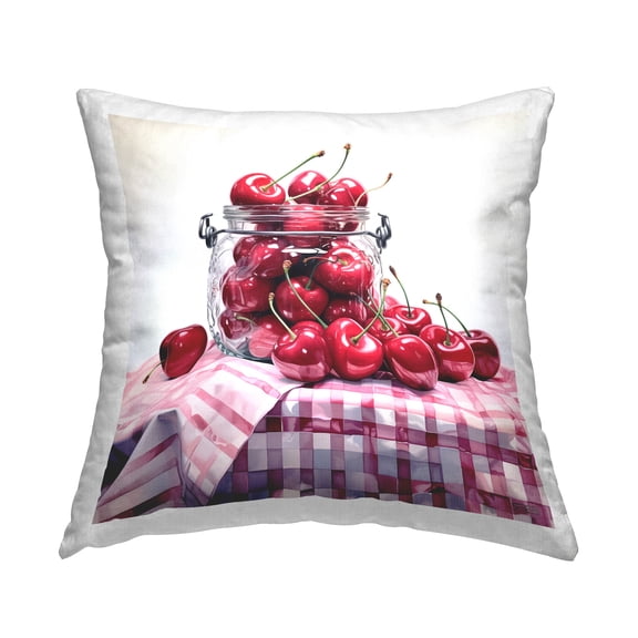 Stupell Industries Cherries in Country Jar Decorative Printed Throw Pillow Design by RB