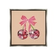 thumbnail image 1 of Stupell Industries Cherries with Pink Bow Food & Beverage Painting Gray Floater Framed Canvas Art Print Wall Art, 25 x 25, 1 of 10